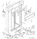 CASE PARTS Diagram and Parts List for ZIS480NXA  General Electric Refrigerator