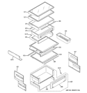 FRESH FOOD SHELVES Diagram and Parts List for ZISS480NXASS  General Electric Refrigerator