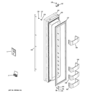 FREEZER DOOR Diagram and Parts List for ZISS480NXBSS  General Electric Refrigerator