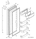 FRESH FOOD DOOR Diagram and Parts List for ZISS480NXBSS  General Electric Refrigerator