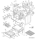 BODY PARTS Diagram and Parts List for JB400SP7SS  General Electric Range