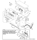 CONTROL PANEL Diagram and Parts List for JTP35BM2BB  General Electric Wall Oven