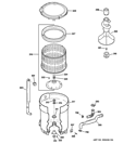 TUB, BASKET & AGITATOR Diagram and Parts List for GTWN4450M1WS  General Electric Washer