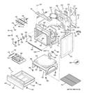BODY PARTS Diagram and Parts List for JB640SIR7SS  General Electric Range