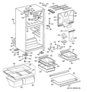 CABINET Diagram and Parts List for GTH18EBT2RBB  General Electric Refrigerator