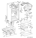 CABINET Diagram and Parts List for GTH18GBDCRWW  General Electric Refrigerator