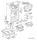 CABINET Diagram and Parts List for GTH18LBDCRWW  General Electric Refrigerator