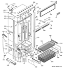 FREEZER SECTION, TRIM & COMPONENTS Diagram and Parts List for ZICP360NXBLH  General Electric Refrigerator