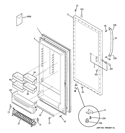 DOOR Diagram and Parts List for FUM17SVDRWW  General Electric Freezer