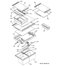 FRESH FOOD SHELVES Diagram and Parts List for GTY22IBBJRSS  General Electric Refrigerator