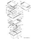 FRESH FOOD SHELVES Diagram and Parts List for GTY22IBBJRWW  General Electric Refrigerator