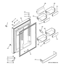 FRESH FOOD DOOR Diagram and Parts List for GTY25SBBJRSS  General Electric Refrigerator