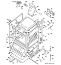 BODY PARTS Diagram and Parts List for JGB281MER5BS  General Electric Range