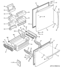 DOORS Diagram and Parts List for PDCE1NBZHJSS  General Electric Refrigerator