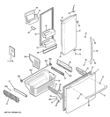 DOORS & BINS Diagram and Parts List for PFQS5RKBDSS  General Electric Refrigerator