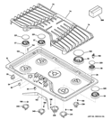 CONTROL PANEL & COOKTOP Diagram and Parts List for PGP976DET1BB  General Electric Cooktop