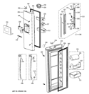 FRESH FOOD DOORS Diagram and Parts List for GFSF6KKYEBB  General Electric Refrigerator