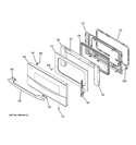 DOOR Diagram and Parts List for PT925SN4SS  General Electric Wall Oven
