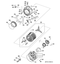 TUB & MOTOR Diagram and Parts List for WCVH4800K2WW  General Electric Washer
