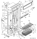 FREEZER SECTION, TRIM & COMPONENTS Diagram and Parts List for ZICS360NXBLH  General Electric Refrigerator