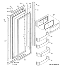 FRESH FOOD DOOR Diagram and Parts List for ZISB420DXB  General Electric Refrigerator