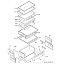 FRESH FOOD SHELVES Diagram and Parts List for ZISB420DXB  General Electric Refrigerator