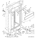 CASE PARTS Diagram and Parts List for ZISB420DXB  General Electric Refrigerator