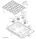 CONTROL PANEL & COOKTOP Diagram and Parts List for PGP943DET1BB  General Electric Cooktop