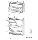 DOORS Diagram and Parts List for HTN17CBD4LWW  Hotpoint Refrigerator