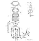 TUB, BASKET & AGITATOR Diagram and Parts List for GIWN3000M0WW  General Electric Washer