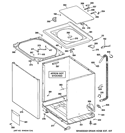 CABINET, COVER & TOP PANEL Diagram and Parts List for GIWP1000M0WW  General Electric Washer