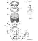 TUB, BASKET & AGITATOR Diagram and Parts List for GIWP1000M0WW  General Electric Washer