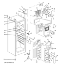 CABINET Diagram and Parts List for GTR12HBDWW  General Electric Refrigerator