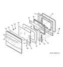 DOOR Diagram and Parts List for PCK916SR3SS  General Electric Wall Oven