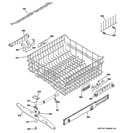 UPPER RACK ASSEMBLY Diagram and Parts List for PDWT505V50WW  General Electric Dishwasher