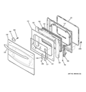 DOOR Diagram and Parts List for PT920SR2SS  General Electric Wall Oven