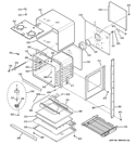 LOWER OVEN Diagram and Parts List for PT956DR2BB  General Electric Wall Oven