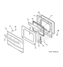 DOOR Diagram and Parts List for PT956SR2SS  General Electric Wall Oven