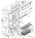 FREEZER SECTION, TRIM & COMPONENTS Diagram and Parts List for ZICS360NXBRH  General Electric Refrigerator