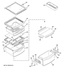 FRESH FOOD SHELVES Diagram and Parts List for GSE27NGBACSS  General Electric Refrigerator