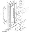 FRESH FOOD DOOR Diagram and Parts List for GSE28VGBAFWW  General Electric Refrigerator