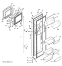 FRESH FOOD DOOR Diagram and Parts List for RCE24KHBBFSS  General Electric Refrigerator