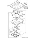 COOKTOP Diagram and Parts List for PHB925ST1SS  General Electric Wall Oven