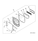 DOOR ASSEMBLY Diagram and Parts List for GTUP240EM2WW  General Electric Washer Dryer Combo