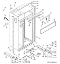CASE PARTS Diagram and Parts List for ZIS420NXA  General Electric Refrigerator