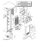 FREEZER SECTION Diagram and Parts List for GCE23LGYAFNB  General Electric Refrigerator