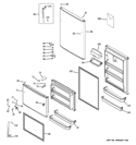 DOORS Diagram and Parts List for GTH21KBXACC  General Electric Refrigerator