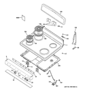 CONTROL PANEL & COOKTOP Diagram and Parts List for JBS15M1WW  General Electric Range