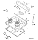 CONTROL PANEL & COOKTOP Diagram and Parts List for JBS07M1WW  General Electric Range