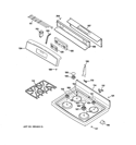 CONTROL PANEL & COOKTOP Diagram and Parts List for JGB3001ER3SS  General Electric Range